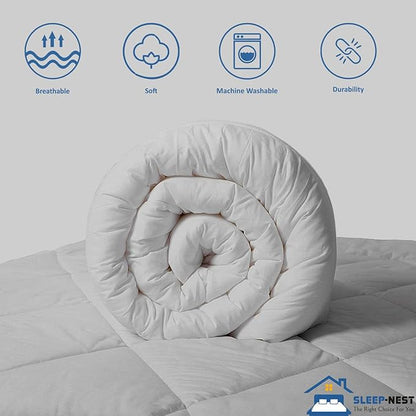 SLEEP-NEST Super King Plus Comforter 128x128 Hotel Luxury Down Alternative Pinch Pleated 1 Piece Comforter with 8 Tabs/Loops, Extra Wide Quilt for All Season, Oversized King - Silver Grey