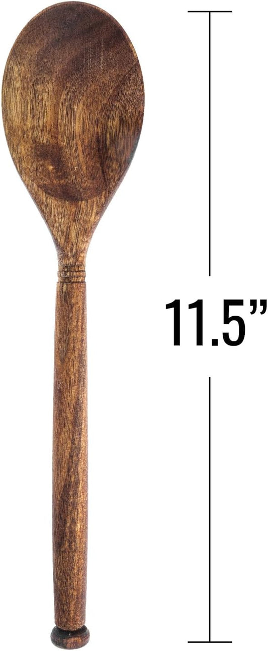 Labrea Life and Home 1pc Solid Acacia Wood Spoon Kitchen Utensils Cooking Baking Home Essentials 11.5 Inch