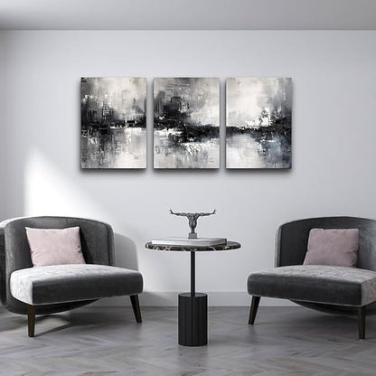 DZRWUBHS Canvas Wall Decor for Bedroom Black And White Wall Painting Wall Art for Living Room Inspirational Abstract Wall Pictures Artwork Modern Office Minimalist Home Decor Ready to Hang Set of 3