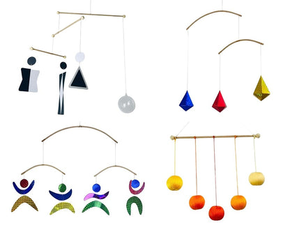 Set of 4 portable montessori - Munari, Gobbi, Octahedron, Dancers. Montessori mobile, Baby mobile, Hanging mobile baby boy and girl