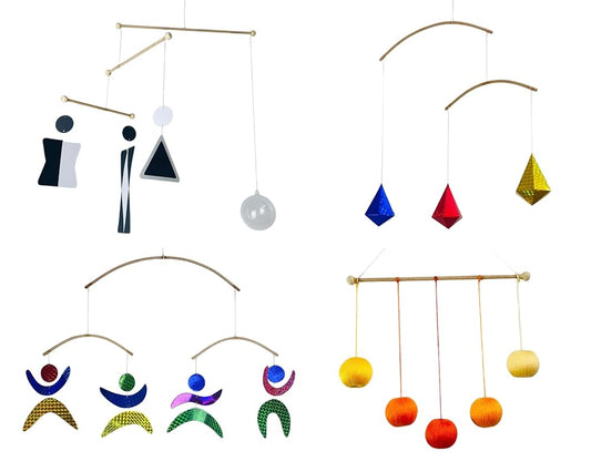 Set of 4 portable montessori - Munari, Gobbi, Octahedron, Dancers. Montessori mobile, Baby mobile, Hanging mobile baby boy and girl