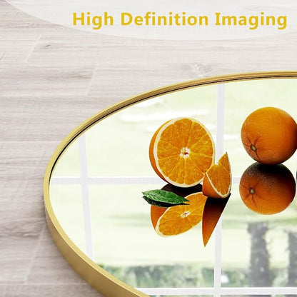 HARRITPURE 26" x 38" Arch Mirror Bathroom Wall Mounted Mirrors Gold Vanity Mirror with Metal Frame for Bedroom Living Room Entryway