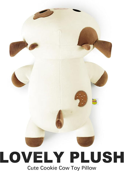 Onsoyours Cute Cow Plushie, Soft Stuffed Cookies Cow Squishy Plush Animal Toy Pillow for Kids (Cookies Cow, 12")
