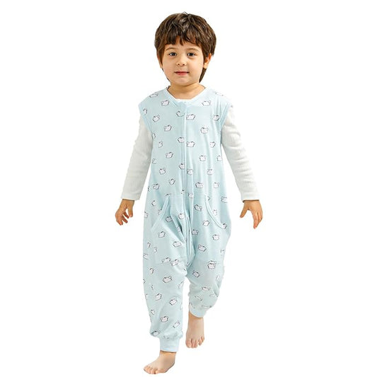 WONDAY Toddler Sleeping Sack, Sleep Sack 5t-7t, Sleep Sack Toddler Wearable Blanket, Toddler Baby Sleep Sacks with Feet, Sleeveless Soft Toddler Sleep Sack