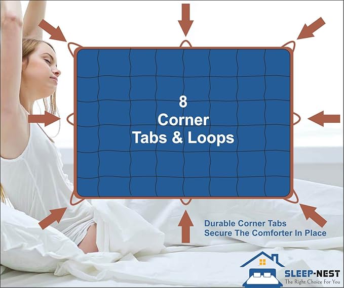 SLEEP-NEST Oversized King Comforter 116 x 98 - All-Season Hotel Luxury Down Alternative - Pintuck Pinch Pleat Design with 8 Corner Tabs - Ultra Soft, Breathable, Extra Large Quilt - Royal Blue