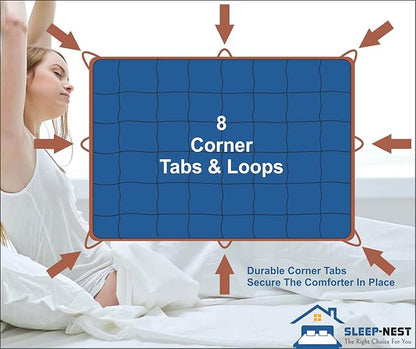 SLEEP-NEST Oversized King Comforter 116 x 98 - All-Season Hotel Luxury Down Alternative - Pintuck Pinch Pleat Design with 8 Corner Tabs - Ultra Soft, Breathable, Extra Large Quilt - Royal Blue