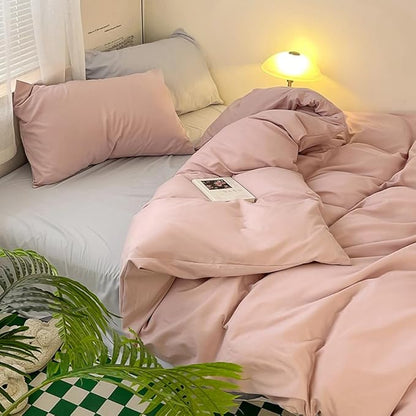 Wellboo Blush Pink Comforter Set California King Solid Pink Bedding Comforters Cal King Women Girls Dusty Pink Quilts Modern Plain Bean Red Blankets Soft Luxury Dream Pink Bedding Plain Pink Comforter