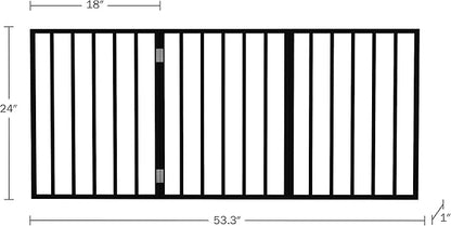 Indoor Pet Gate - 3-Panel Folding Dog Gate for Stairs or Doorways - 54x24-Inch Freestanding Pet Fence for Cats and Dogs by PETMAKER (Black)