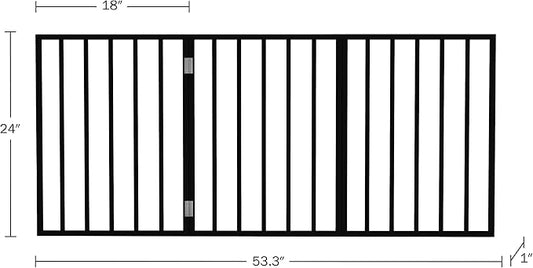 Indoor Pet Gate - 3-Panel Folding Dog Gate for Stairs or Doorways - 54x24-Inch Freestanding Pet Fence for Cats and Dogs by PETMAKER (Black)