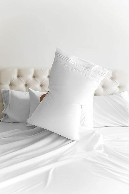 CGK Linens Cal King 6 Piece Sheet Set - Cooling Sheets for Hot Sleepers - Hotel Luxury Bedding Set with 8-16 Inch Deep Pockets - 1 Flat & 1 Fitted & 4 Pillowcases - Ultra Soft & Wrinkle Free - White