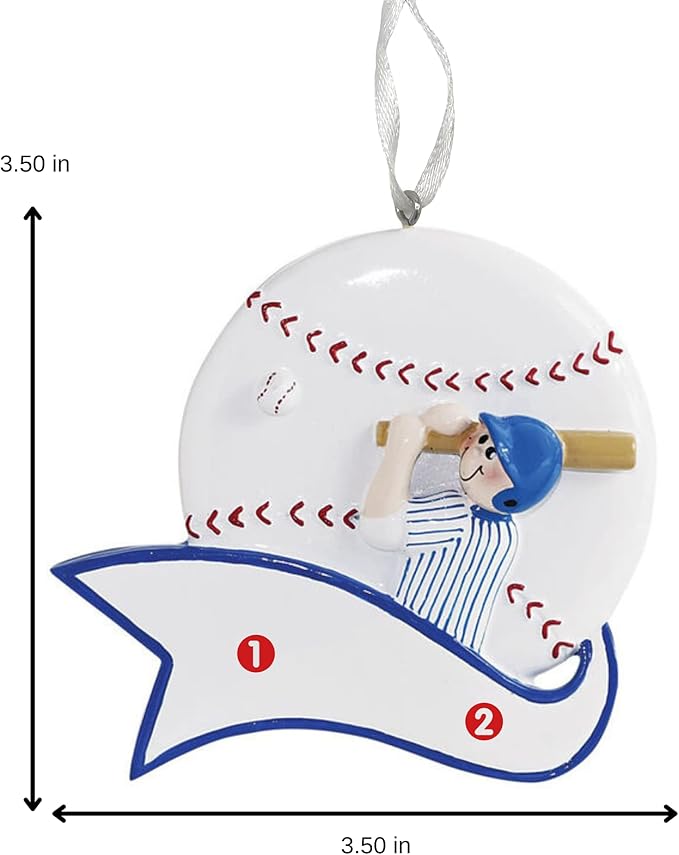 2025 Baseball Christmas Ornament – Sports-Themed Holiday Decoration – Baseball Ornament Keepsake for Players, Fans & Families – Custom Sports Ornament Gift for Tree (Baseball Hit)
