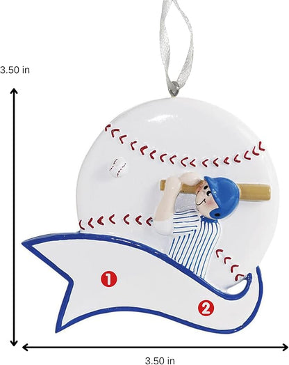 2025 Baseball Christmas Ornament – Sports-Themed Holiday Decoration – Baseball Ornament Keepsake for Players, Fans & Families – Custom Sports Ornament Gift for Tree (Baseball Hit)
