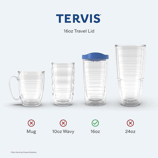 Tervis Travel Lid Made in USA Double Walled Insulated Tumbler Travel Cup Keeps Drinks Cold & Hot, Fits 16oz Tumblers, Mangrove Green