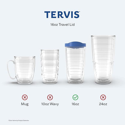 Tervis Travel Lid Made in USA Double Walled Insulated Tumbler Travel Cup Keeps Drinks Cold & Hot, Fits 16oz Tumblers, Turqoise