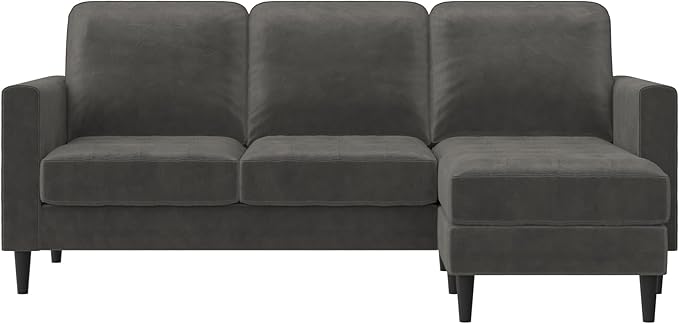CosmoLiving by Cosmopolitan Strummer Reversible Sectional Couch, Light Gray Sofa, Sectional Couch