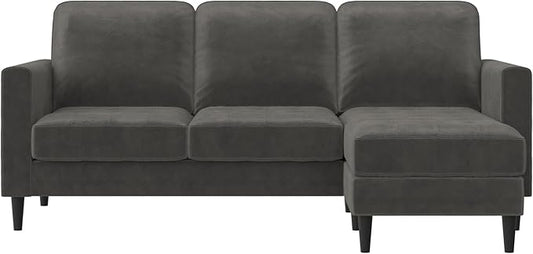 CosmoLiving by Cosmopolitan Strummer Reversible Sectional Couch, Light Gray Sofa, Sectional Couch