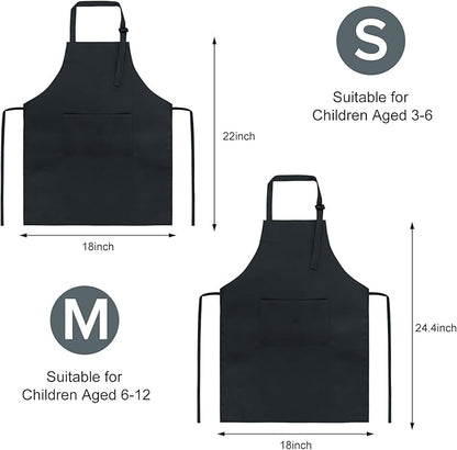 SUNLAND Kids Apron and Hat Set Children Chef Apron for Cooking Baking Painting