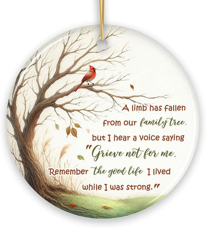 A Life Well-Lived Memorial Tree Ornament, Cherished Family Christmas Keepsake