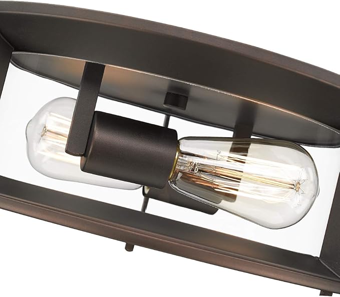 Emliviar Ceiling Light Fixture 12 Inch, Farmhouse Flush Mount Ceiling Light with Clear Glass in Oil Rubbed Bronze Finish, YE19108-F1 ORB