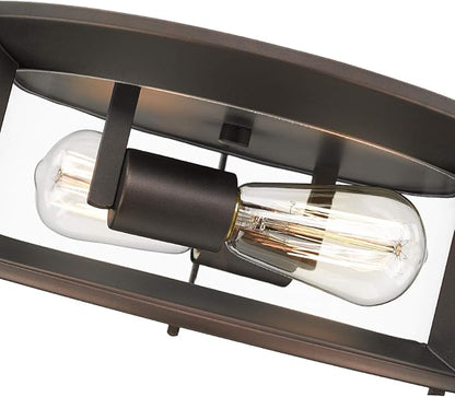 Emliviar Ceiling Light Fixture 12 Inch, Farmhouse Flush Mount Ceiling Light with Clear Glass in Oil Rubbed Bronze Finish, YE19108-F1 ORB