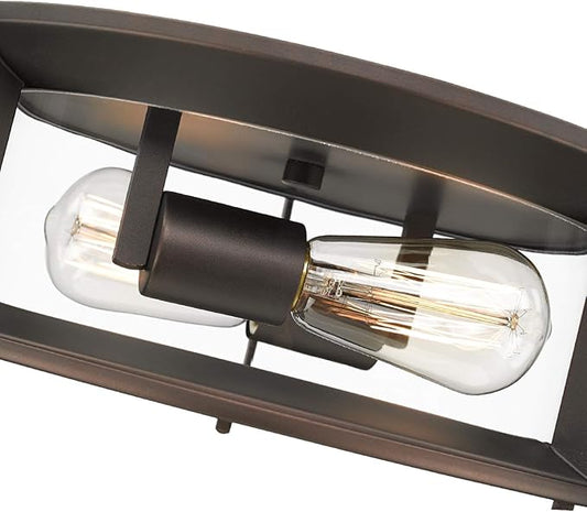 Emliviar Ceiling Light Fixture 12 Inch, Farmhouse Flush Mount Ceiling Light with Clear Glass in Oil Rubbed Bronze Finish, YE19108-F1 ORB