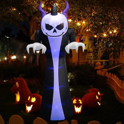 10Ft Giant Halloween Inflatables Pumpkin Halloween Decorations Inflatables with LED Light Sandbags Stakes Strings Halloween Inflatables Outdoor Decorations Blow Up Inflatable Holiday Yard Decoration