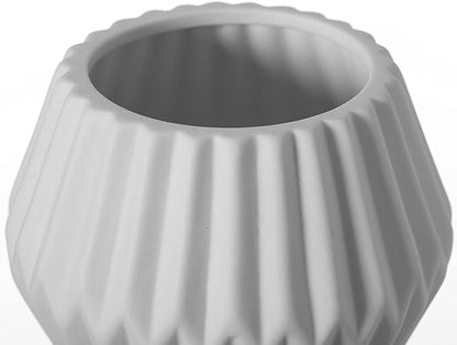 4-In Geometric White Ceramic Table Vase - Modern, Bohemian and Minimalist Decorative Centerpiece for Weddings, Dining & Living Rooms, Offices, Coffee Tables, and Interior Design Accessories