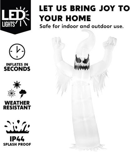 Joiedomi 12 FT Tall Halloween Inflatables Ghost Outdoor Decorations, Inflatable Yard Decorations, Blow Up Ghost Halloween Decor with Build-in LEDs for Scary Decor