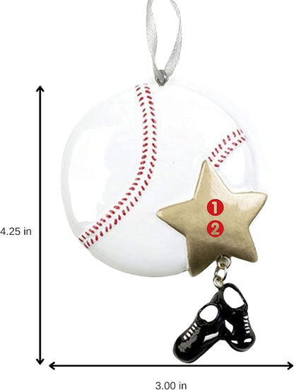 2025 Baseball Christmas Ornament – Sports-Themed Holiday Decoration – Baseball Ornament Keepsake for Players, Fans & Families – Custom Sports Ornament Gift for Tree (Baseball Star)