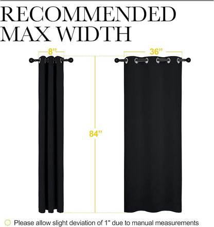 NICETOWN Halloween Thermal Insulated Black Blackout Curtains/Drapes 84 inches Length 2 Panels Set for Living Room, 42 inches Wide, Privacy Sound Reducing Room Darkening Draperies Window Treatment