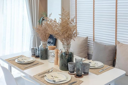 homing Flaxen Cloth Placemats Set of 8 – Cotton Linen Blend Washable Dining Table Mats for Indoors & Outdoors, Easy to Clean, 13 x 19 Inch