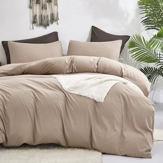 Wellboo Khaki Comforter Set Queen Size Cream Coffee Bedding Sets Dark Champagne Bed Quilts Solid Taupe Quilts Women Men Modern Oatmeal Brown Blankets Cream Khaki Comforters Plain Tan Taupe Color Bed