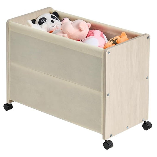 Toy Box, Toy Chest, Toy Box for Living Room, Kids Toys Storage Decorative, with Metal Frame, White, Patented Design