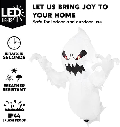 Joiedomi 4.5 FT Halloween Inflatable Ghost with Build-in LEDs, Blow Up Flying Ghost Broke Out from Window for Halloweeen Window Decorations, Yard, Garden, Lawn Decoration