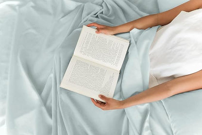 CGK Linens Cal King 6 Piece Sheet Set - Cooling Sheets for Hot Sleepers - Hotel Luxury Bedding Set with 8-16 Inch Deep Pockets - 1 Flat & 1 Fitted & 4 Pillowcases - Soft and Wrinkle Free - Ice Blue