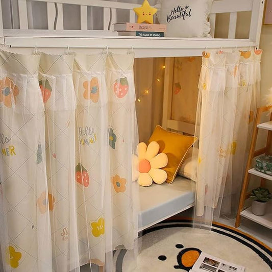 XGOPTS Dormitory Bunk Bed Privacy Curtains Students Single Bottom Bunk Bed Blackout Curtains Dustproof Cloth Bed Canopy Curtains Shading Mosquito Protection Nets Bedroom Tent Decor