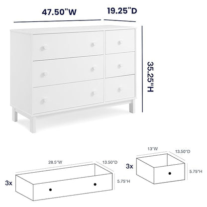 GAP babyGap Legacy 6 Drawer Dresser with Interlocking Drawers - Greenguard Gold Certified, Bianca White