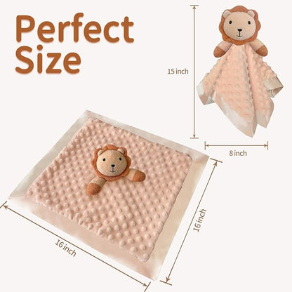 Lion Baby Security Blanket Loveys for Babies Girls, 16" Soft Baby Lovey Blanket, Baby Snuggle Stuffed Animals Blankie, Baby Girls Gifts for Infant and Toddler