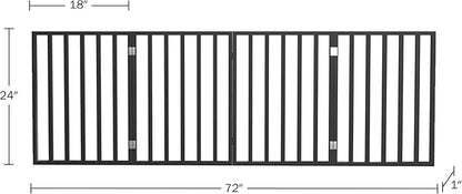 Indoor Pet Gate - 4-Panel Folding Dog Gate for Stairs or Doorways - 72x24-Inch Freestanding Pet Fence for Cats and Dogs by PETMAKER (Black)