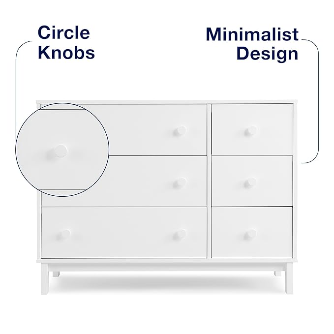 GAP babyGap Legacy 6 Drawer Dresser with Interlocking Drawers - Greenguard Gold Certified, Bianca White