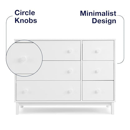 GAP babyGap Legacy 6 Drawer Dresser with Interlocking Drawers - Greenguard Gold Certified, Bianca White