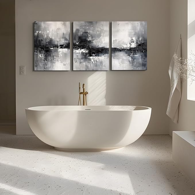 DZRWUBHS Canvas Wall Decor for Bedroom Black And White Wall Painting Wall Art for Living Room Inspirational Abstract Wall Pictures Artwork Modern Office Minimalist Home Decor Ready to Hang Set of 3