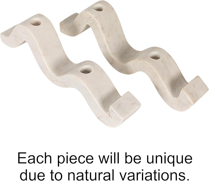 Bloomingville Marble Wave Double Taper Candle Holder, White