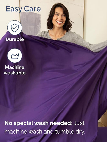 Extra Deep Twin XL Sheet Set - 4 Piece Breathable & Cooling Sheets - Hotel Luxury Bed Sheets Set - Easy & Secure Fit - Soft, Wrinkle Free & Comfy Sheets Set - Purple Sheet Set with Extra Deep Pockets