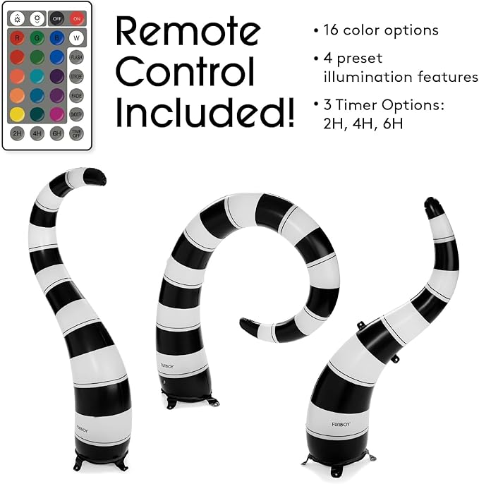 FUNBOY Giant Inflatable Light-Up Yard Snake Scary Halloween Décor, Indoor/Outdoor, (3 Pack)