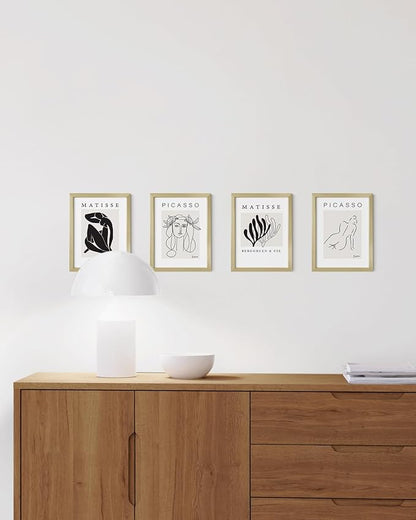 HAUS AND HUES 6x8 Gold Metal Picture Frames - Gold Frames 6x8 - Features Premium Aluminum, Vertical Hanging, Easel Back for Tabletop, Home, Office (6x8 in, Set of 4)