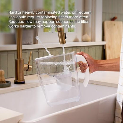 Clearly Filtered No.1 Filtered Water Pitcher/Updated Model/Targets 365+ Contaminants e.g. Fluoride Chlorine PFAS Microplastics Lead Arsenic BPA/BPS Free (Pitcher Includes 1 Filter)