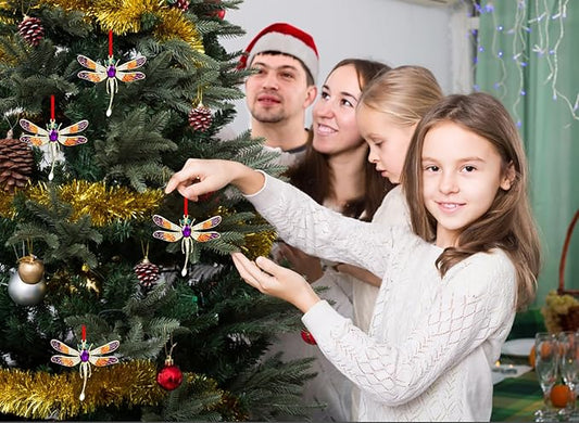 WhatSign 2025 Dragonfly Christmas Ornaments - Metal Purple Ornaments for Christmas Tree Decorations Colorful Keepsake Gifts for Women Girls Kids Nature Lovers