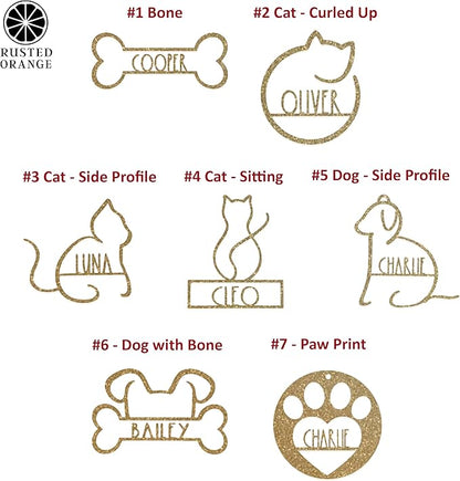 Man's Best Friend Personalized Pet Ornaments (2 Pack; 4 Inch) - Custom Name and Personalized Dog and Paw Design Christmas Ornaments for Christmas Tree