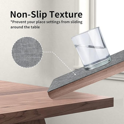 Maxpearl Faux Leather Placemats Set of 6 - Waterproof - Wipe Clean - Heat Resistant - Anti Slip Dining Table Place Mats, Suitable for Indoor & Outdoor Use, 17’’×12’’, Grey